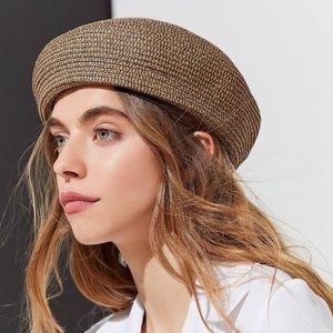 Brixton straw Audrey beret NWT